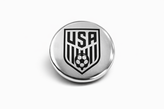 USA Soccer - Magnetic Lapel Button - Silver Metallic and Black